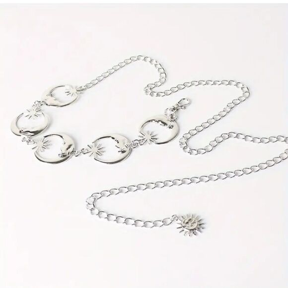 Boho Moon Sun Hollow Waist Chain Dress Chain Women Adjustable Belt - Picture 3 of 6